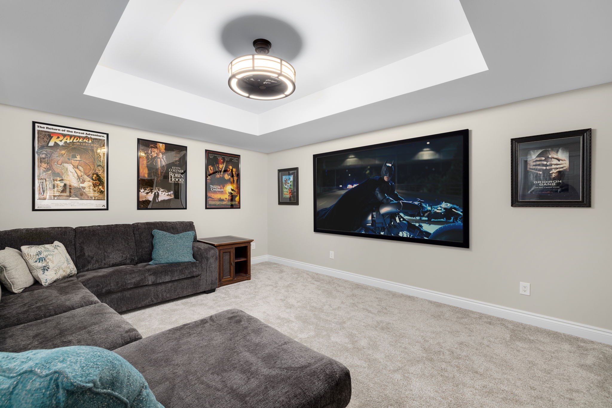 Woodline Building Company Project: Modern Rustic Ranch Basement Media Room