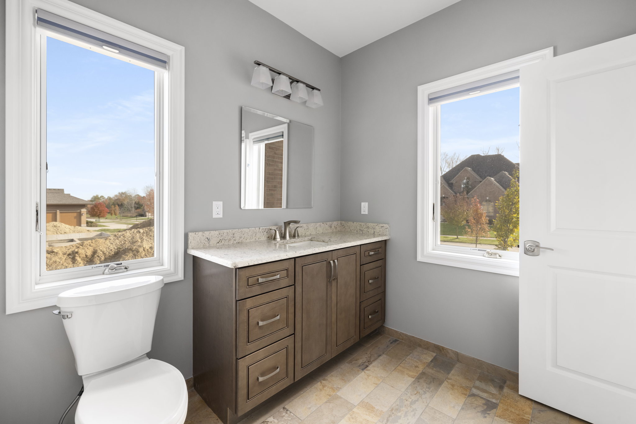 Woodline Building Company Project: Brick Ranch Interior Bath Full View With Vanity