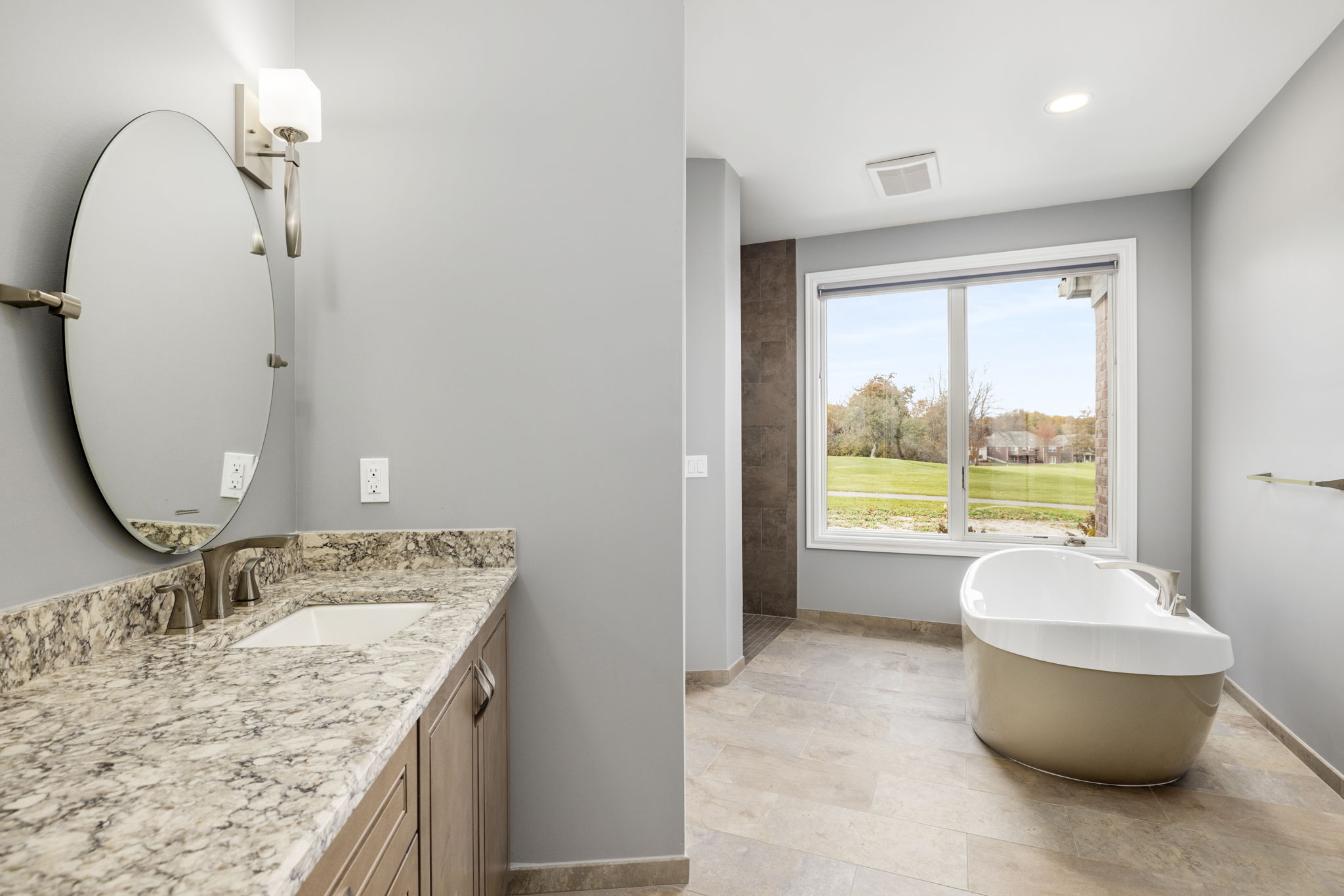 Woodline Building Company Project: Brick Ranch Master Bath with Free Standing Tub
