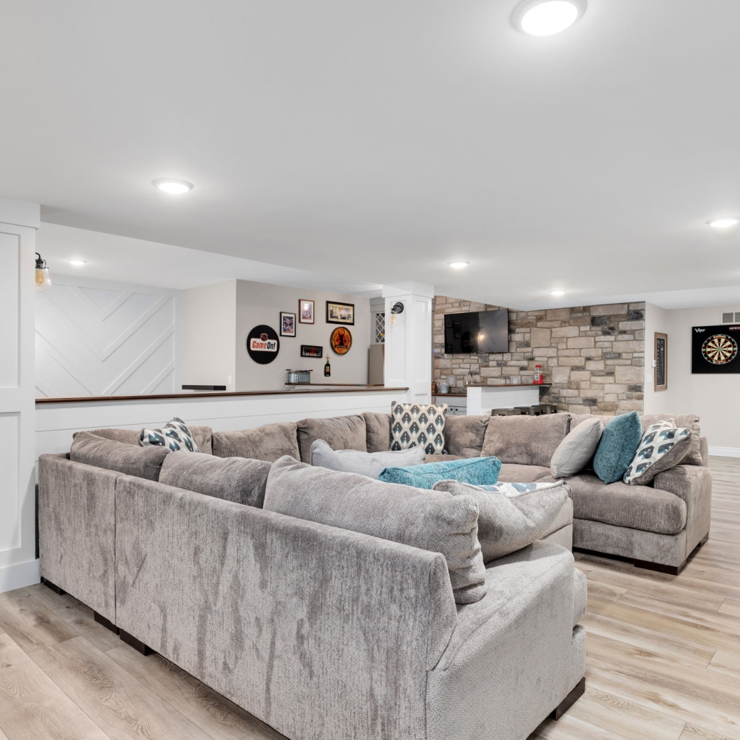 Rustic Modern Basement