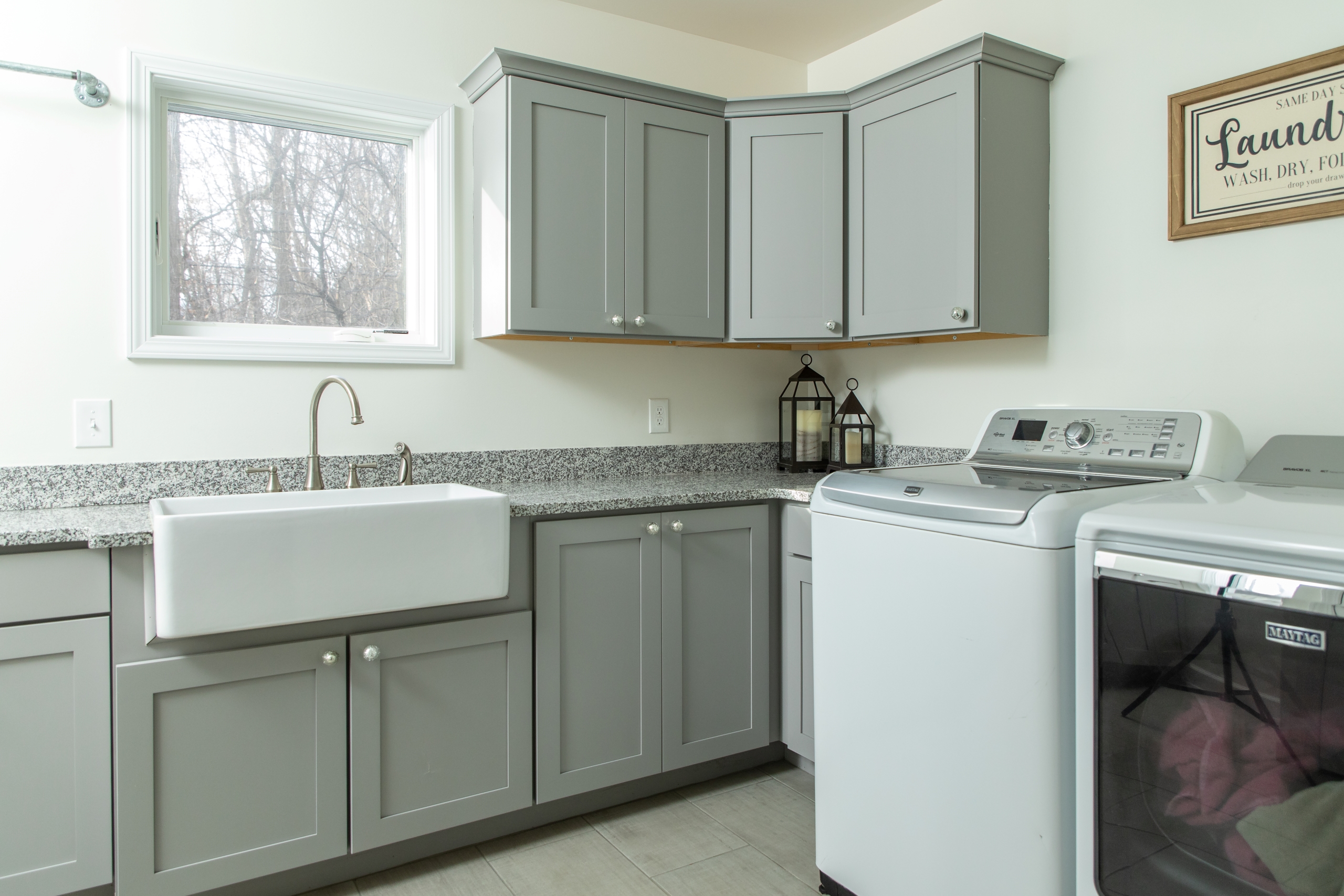 Woodline Building Company Project: Trendy Laundry Room
